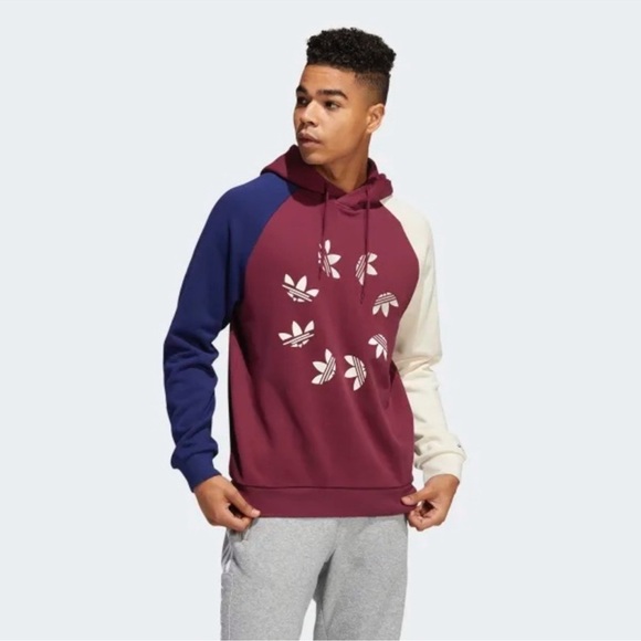 Adidas Mens Multicolor Originals Bold Blocked Pullover Hoodie - Picture 1 of 15